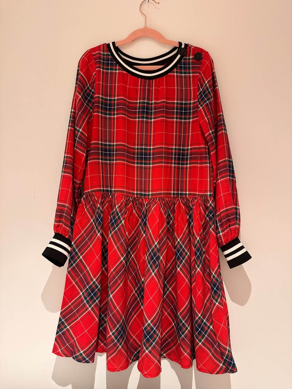 Bonnie Jean Red Plaid Holiday Dress Size 10